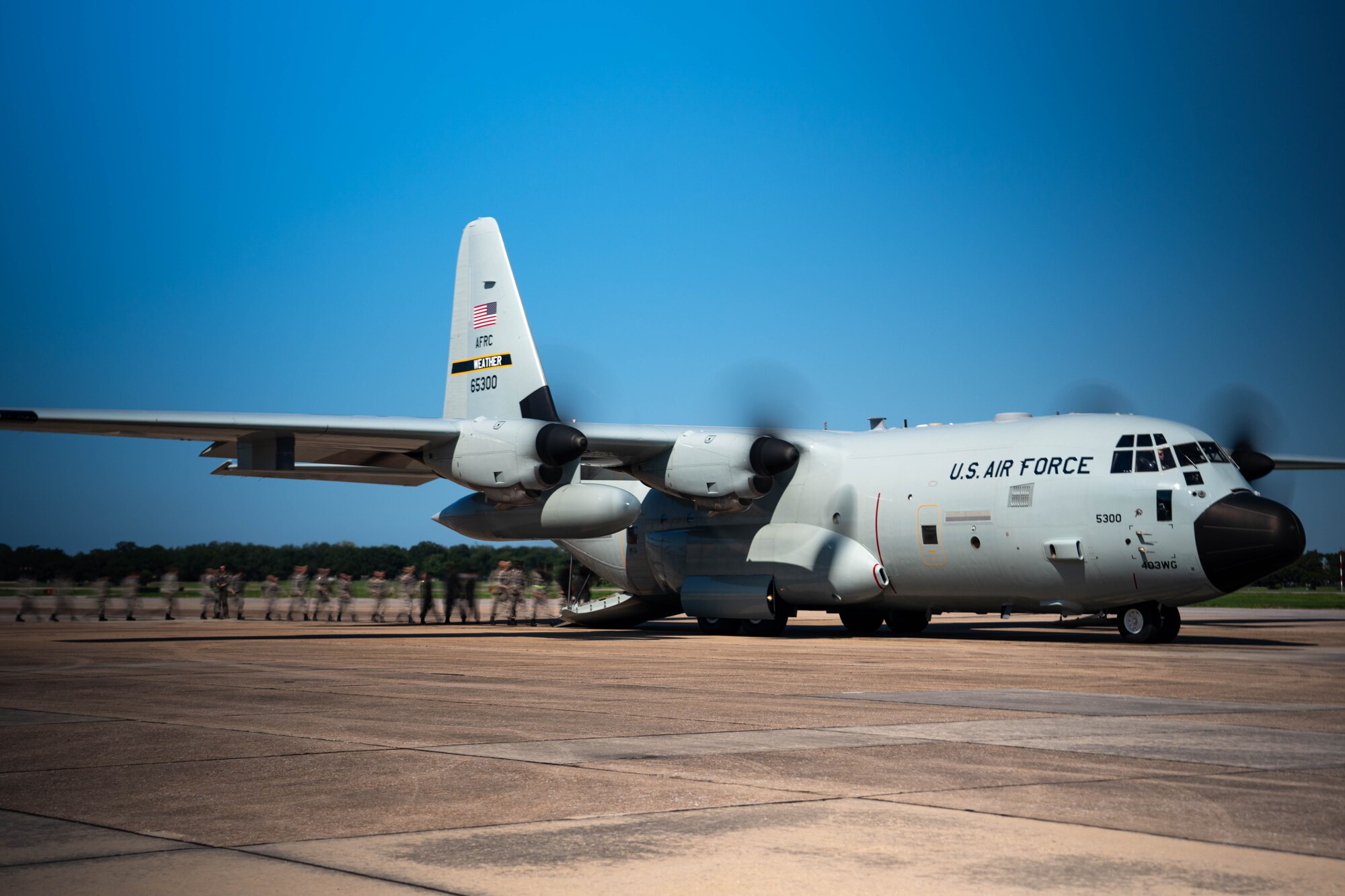 WC-130J on the flightline at Keesler AFB