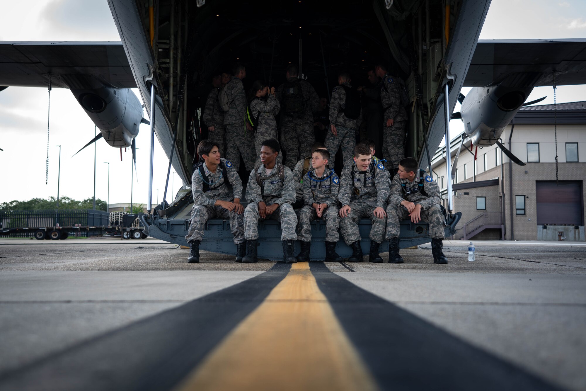 CAP cadets on C-130