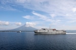 LEGAZPI, Philippines (July 30, 2024) – The expeditionary fast transport ship USNS City of Bismarck (T-EPF 9) sails into the Port of Legazpi in preparation for the start of Pacific Partnership 24-2 in the Philippines July 30, 2024. Now in its 20th iteration, Pacific Partnership series is the largest annual multinational humanitarian assistance and disaster relief preparedness mission conducted in the Indo-Pacific. Pacific Partnership works collaboratively with host and partner nations to enhance regional interoperability and disaster response capabilities, increase security and stability in the region, and foster new and enduring friendships in the Indo-Pacific. (U.S. Navy photo by Mass Communication Specialist 1st Class Ryan D. McLearnon/Released)