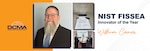 Collage of photos: man smiling, awards, and group photo. Graphic reads NIST FISSEA Innovator of the Year William Cosner