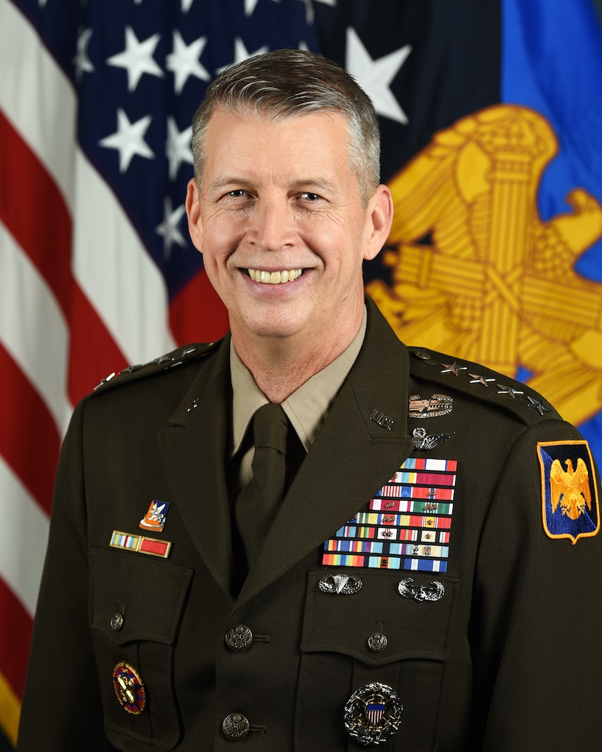 Chief of the National Guard Bureau U.S. Army Gen. Daniel R. Hokanson, poses for his official portrait in the Army portrait studio at the Pentagon in Arlington, Va, Aug. 03, 2020.