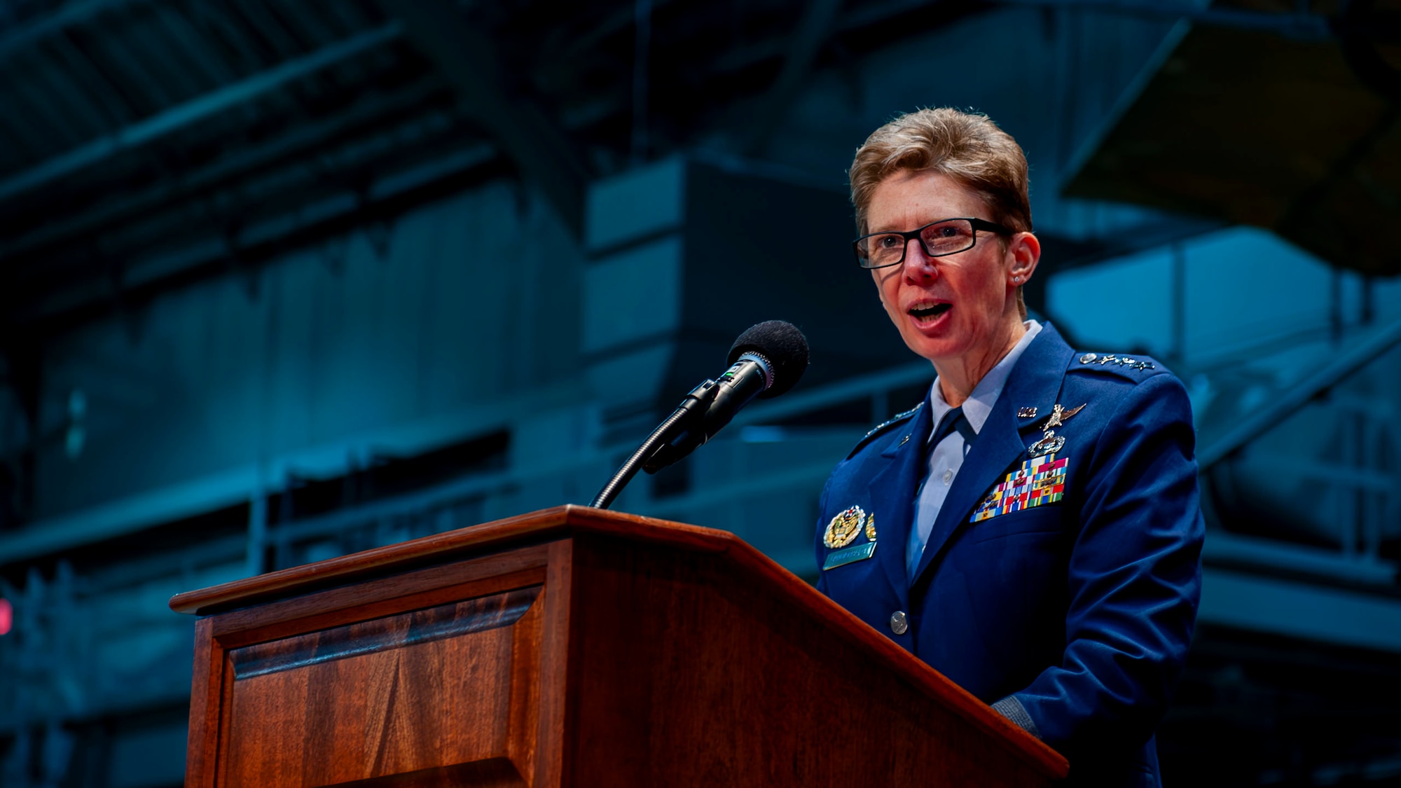 Lt. Gen. Lauderback addressing the audience