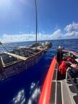 Law enforcement boat crews from Coast Guard Station Islamorada intercept a rustic vessel attempting an illegal migrant voyage, 41 miles southeast of Long Key, Florida, July 26, 2024. The individuals aboard the vessel were repatriated back to Cuba on July 31, 2024. (U.S. Coast Guard photo)