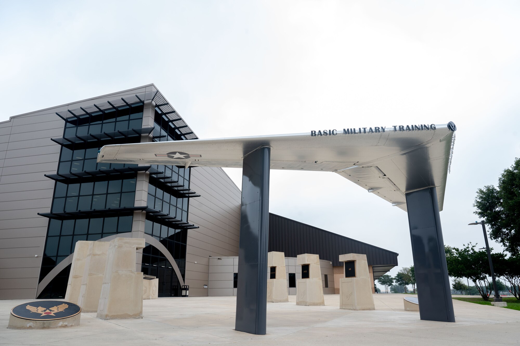 Established in 2014, the Pfingston Reception Center is home to all processing for Basic Military Training. The doors to the PRC are the first ones the trainees walk through at Joint Base San Antonio-Lackland, Texas, and the last doors they walk out of onto their next adventures in technical training. (U.S. Air Force by Ava Leone)