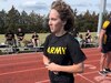 1st Lt Hannah Wright is warming up for track competition at the 2024 Army Trials