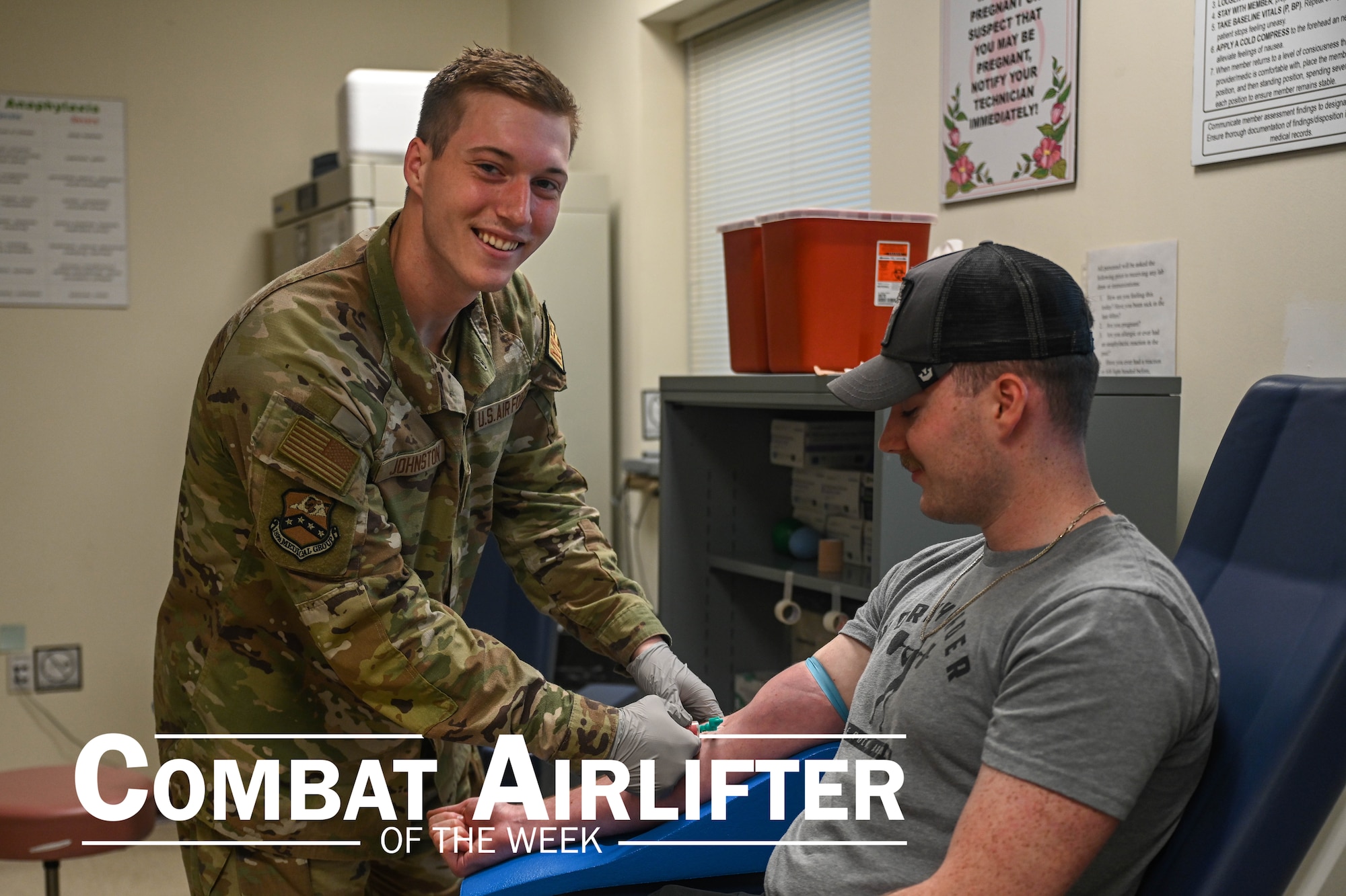 Airman 1st Class Gage Johnston, 189th Medical Group aerospace medical technician, is selected as Combat Airlifter of the Week, June 3, 2024.