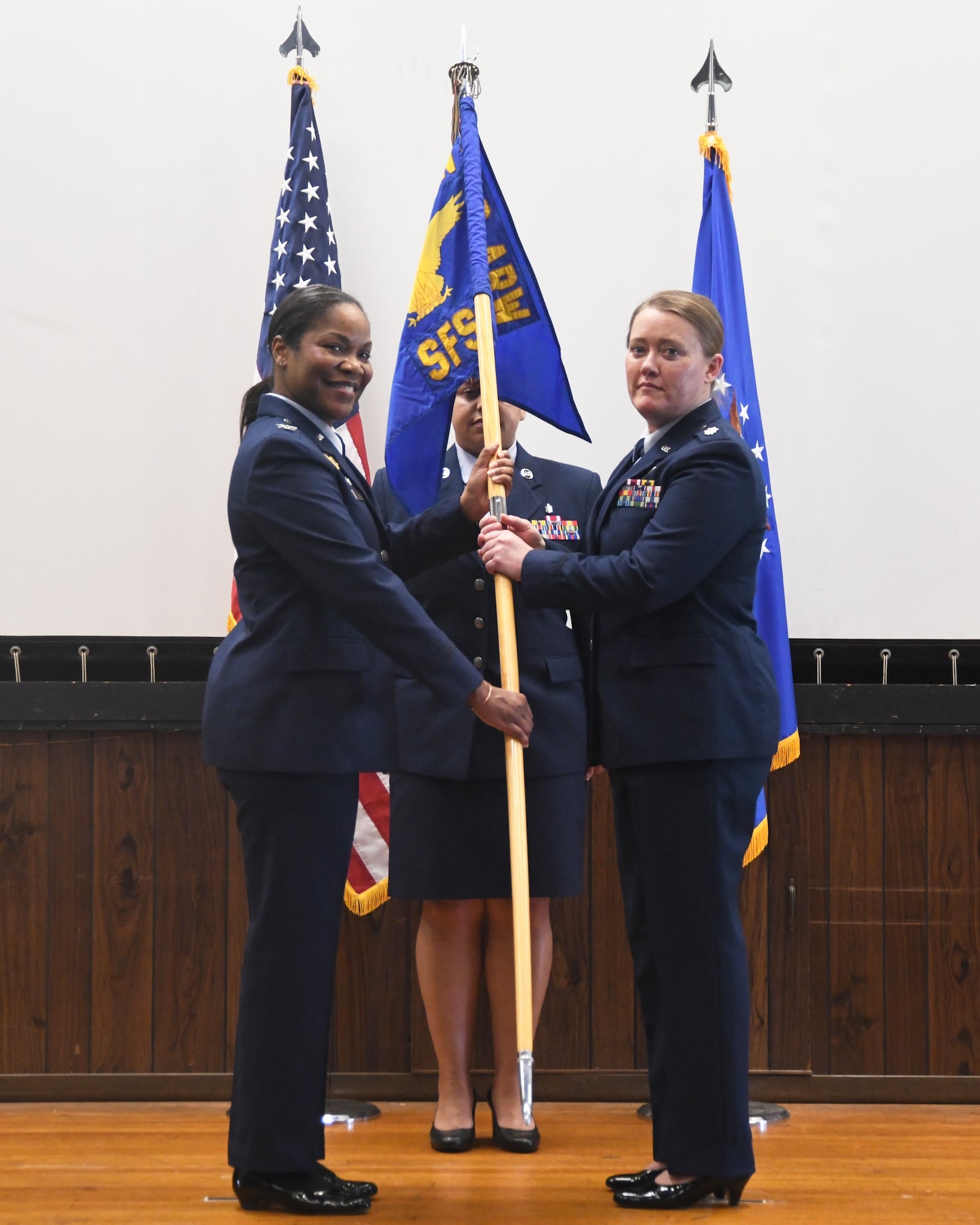 Lt. Col. Stephanie Cherrier assumed command of the 459th Security Forces Squadron at Joint Base Andrews, Md., on June 2, 2024. As the commander, Cherrier will ensure the combat readiness of the squadron. Prior to her position here, she was the Individual Mobilization Augmentee (IMA) to the Chief of Nuclear Weapons Security, Headquarters United States Air Force Security Forces at the Pentagon. (U.S. Air Force photo by Lt. Col. Timothy Smith)