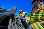 Firefighters use jaws of life tool during training event
