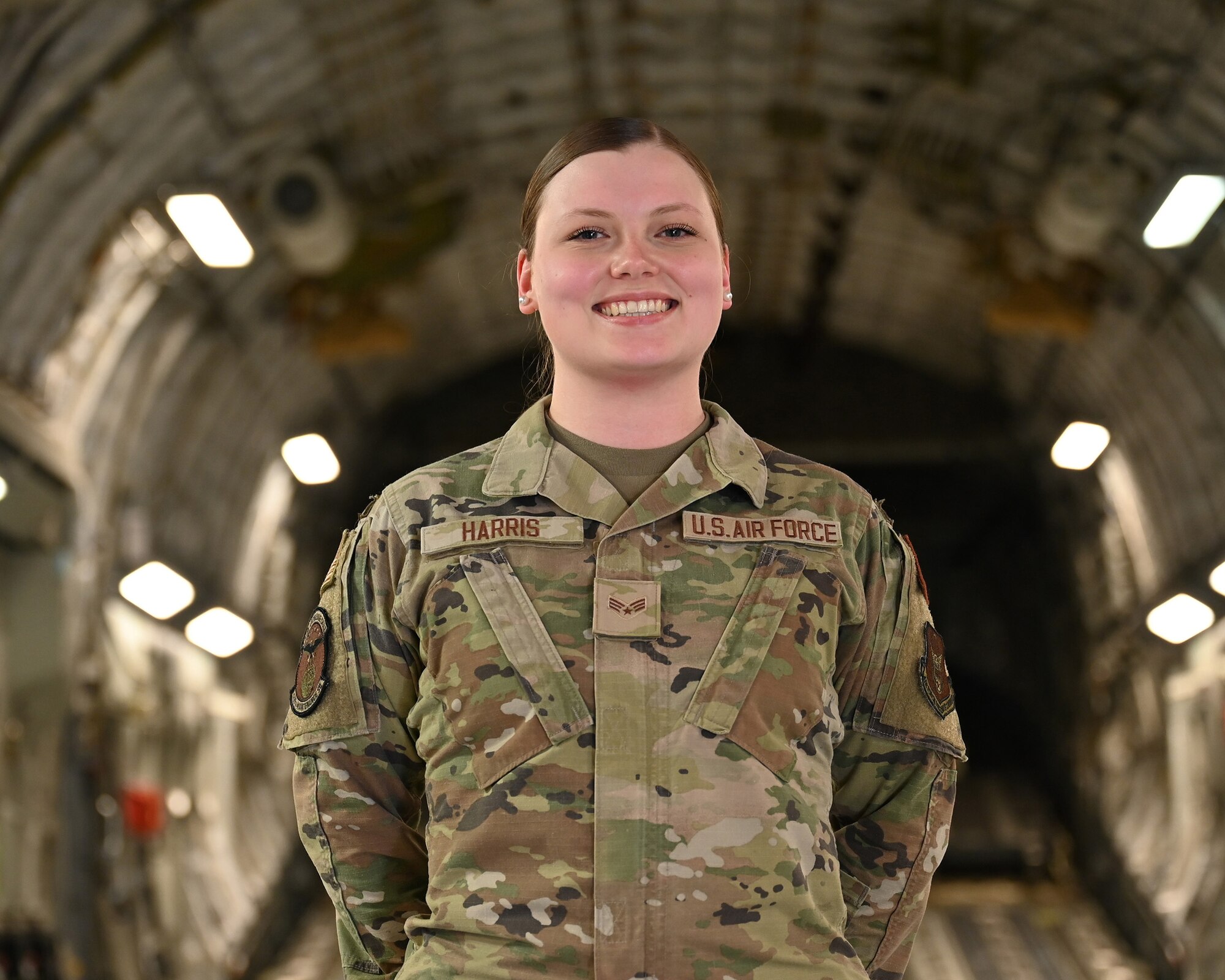 Senior Airman Alexandra Harris, 445th Maintenance Squadron C-17 electrical and environmental systems technician, is the 445th Airlift Wing June Spotlight Performer.