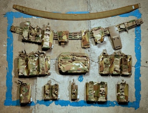 The gear listed in the article on display