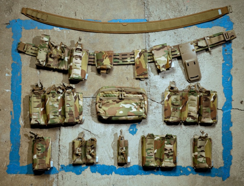 A display of military gear.