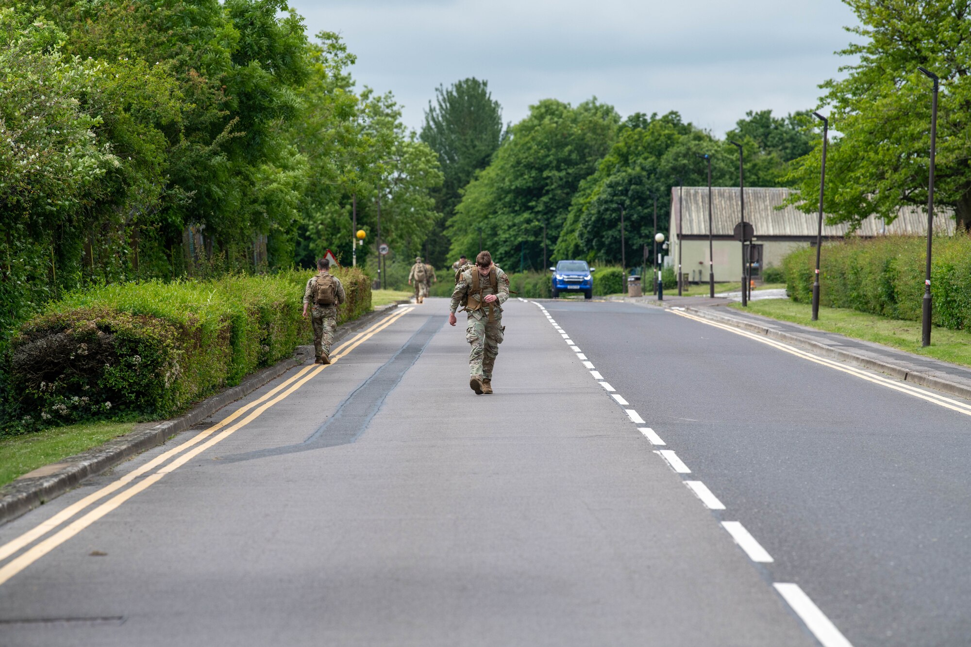 A competitor advances during a Norwegian Foot March