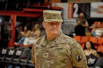 Future Soldiers take oath of enlistment at Puerto Rican basketball game