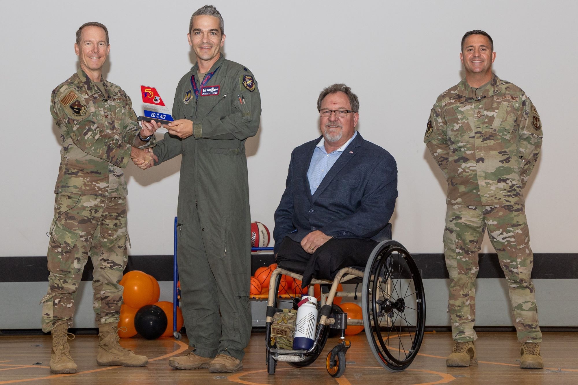 The 412th Test Wing presents the quarterly awards winners on May 20 to individuals and teams who went above and beyond from January to March, 2024.