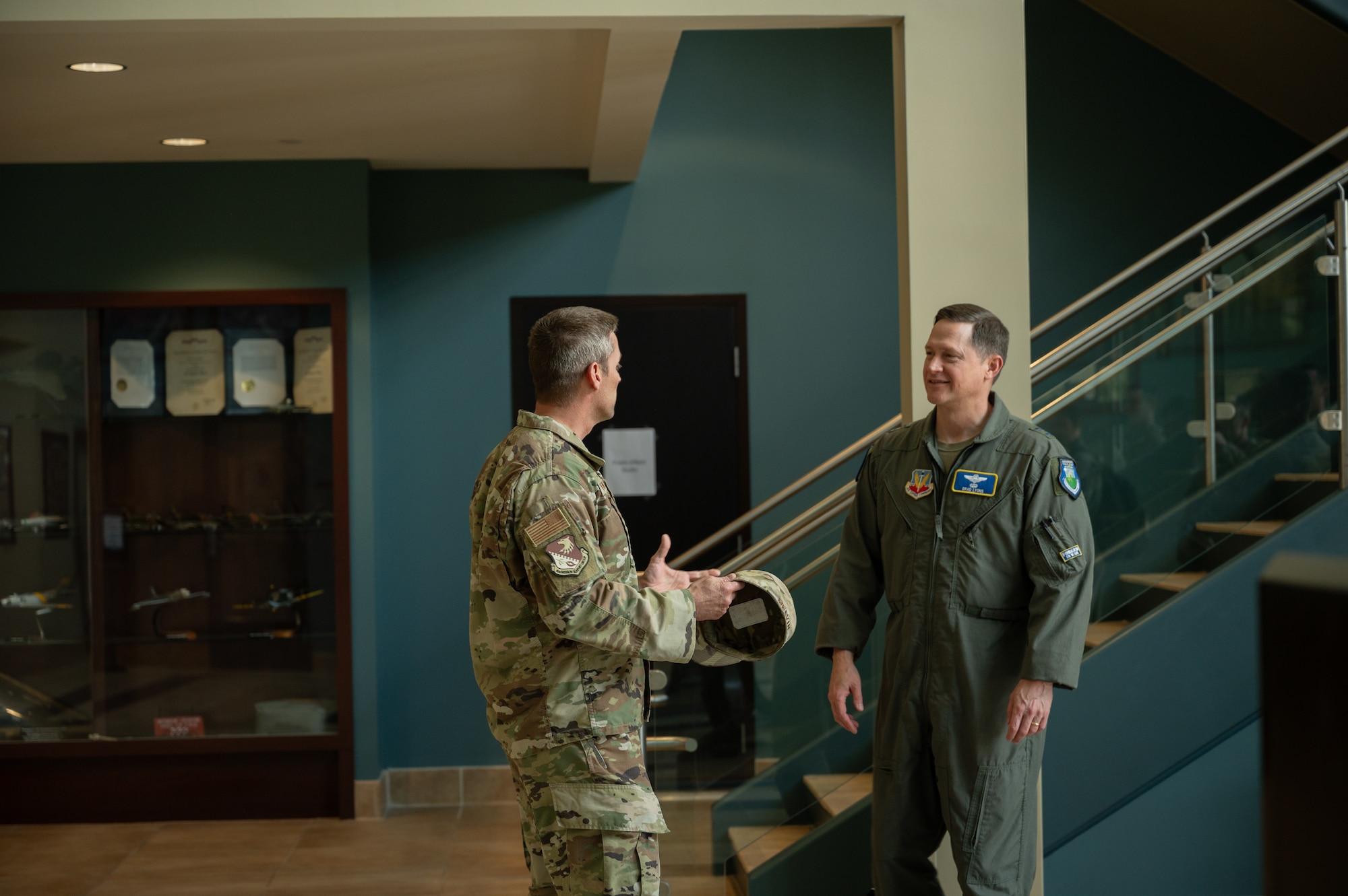 U.S. Air Force Maj. Gen. David Lyons, Fifteenth Air Force commander, tours the Mission Support Group with Lt. Col. James Melvin, 4th Mission Support Group deputy commander, during his visit at Seymour Johnson Air Force Base, North Carolina, May 21, 2024. Gen. Lyons visited Seymour Johnson AFB to get a first-hand look at the 4th Fighter Wing’s infrastructure, day to day operations and meet Seymour’s Airmen. (U.S. Air Force photo by Airman 1st Class Rebecca Sirimarco-Lang)