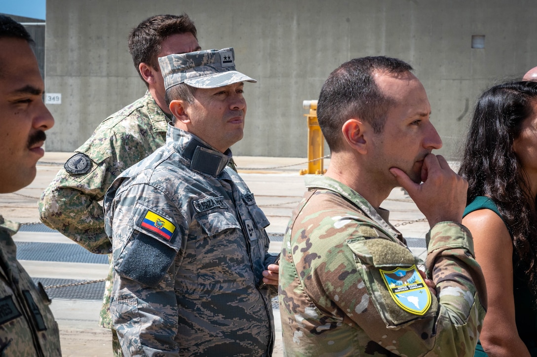 Members of the Ecuador and Uruguay armed forces visited Vandenberg Space Force Base for a space familiarization tour 21-23 May. During the visit, participants received briefings on U.S. Space Forces - Space, the Combined Space Operations Center, Space Domain Awareness, and Space-Track.org. Additionally, participants received a tour of the installation including two launch sites and the installation museum. By hosting countries who are new to Space Domain Awareness, the U.S. can share best practices and encourage norms of behavior in space. (U.S. Space Force photo by David Dozoretz)