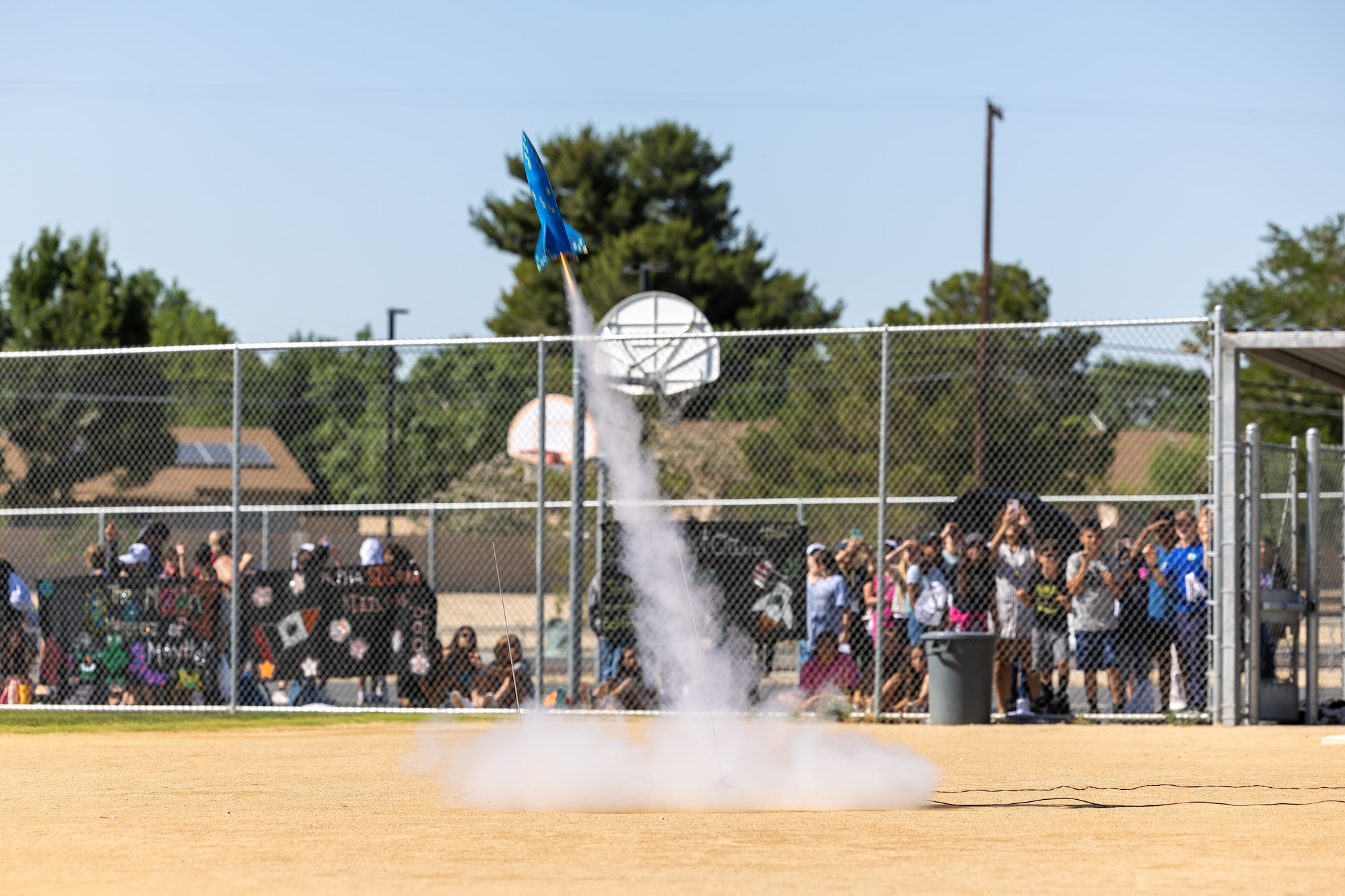 Students at Irving Branch Elementary School on Edwards AFB built, painted and launched 12 rockets as part of a practical science, technology, engineering and mathematics project. This hands-on experience allows the student to extend what they have learned in the classroom to the real world.