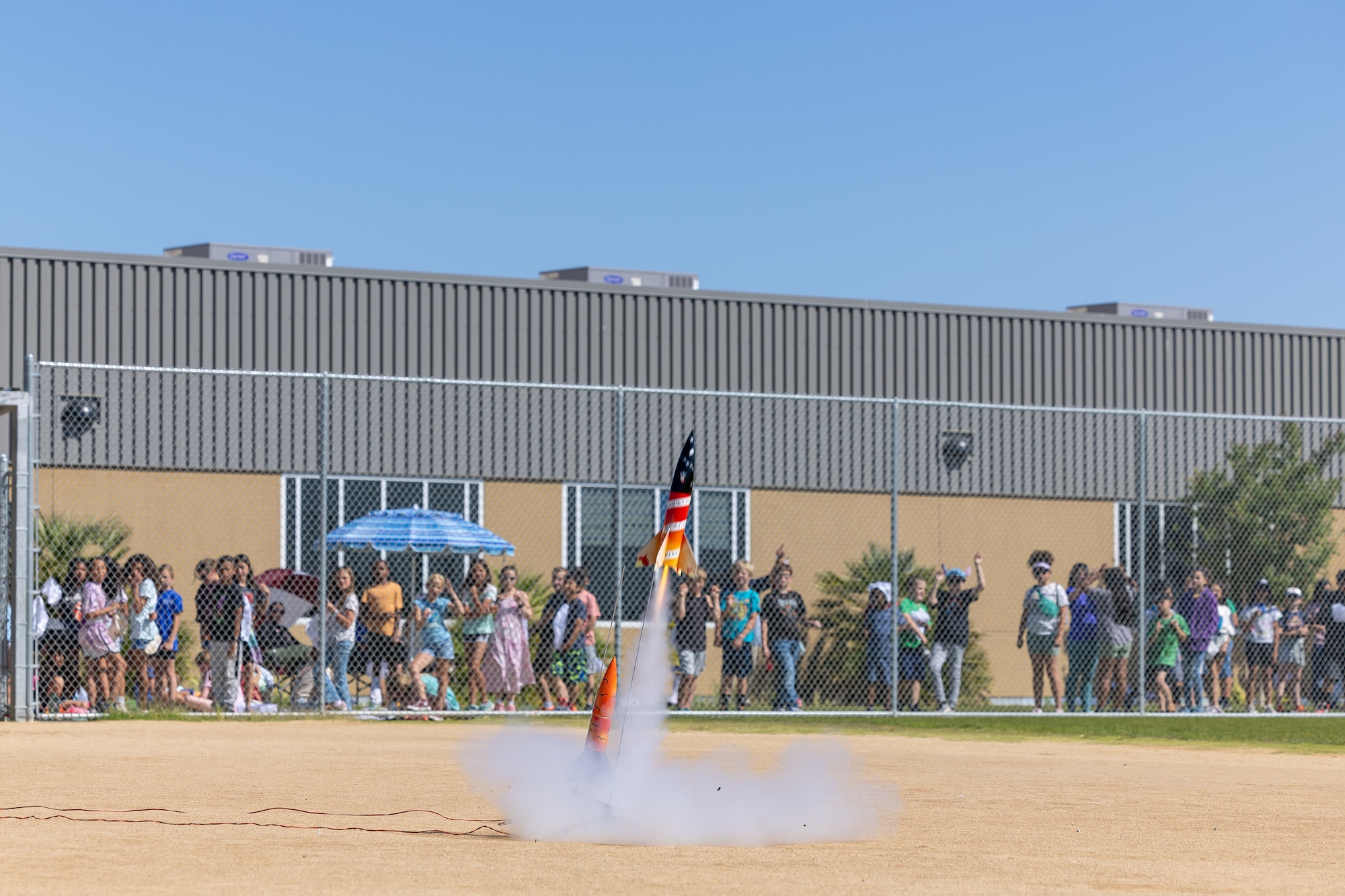 Students at Irving Branch Elementary School on Edwards AFB built, painted and launched 12 rockets as part of a practical science, technology, engineering and mathematics project. This hands-on experience allows the student to extend what they have learned in the classroom to the real world.