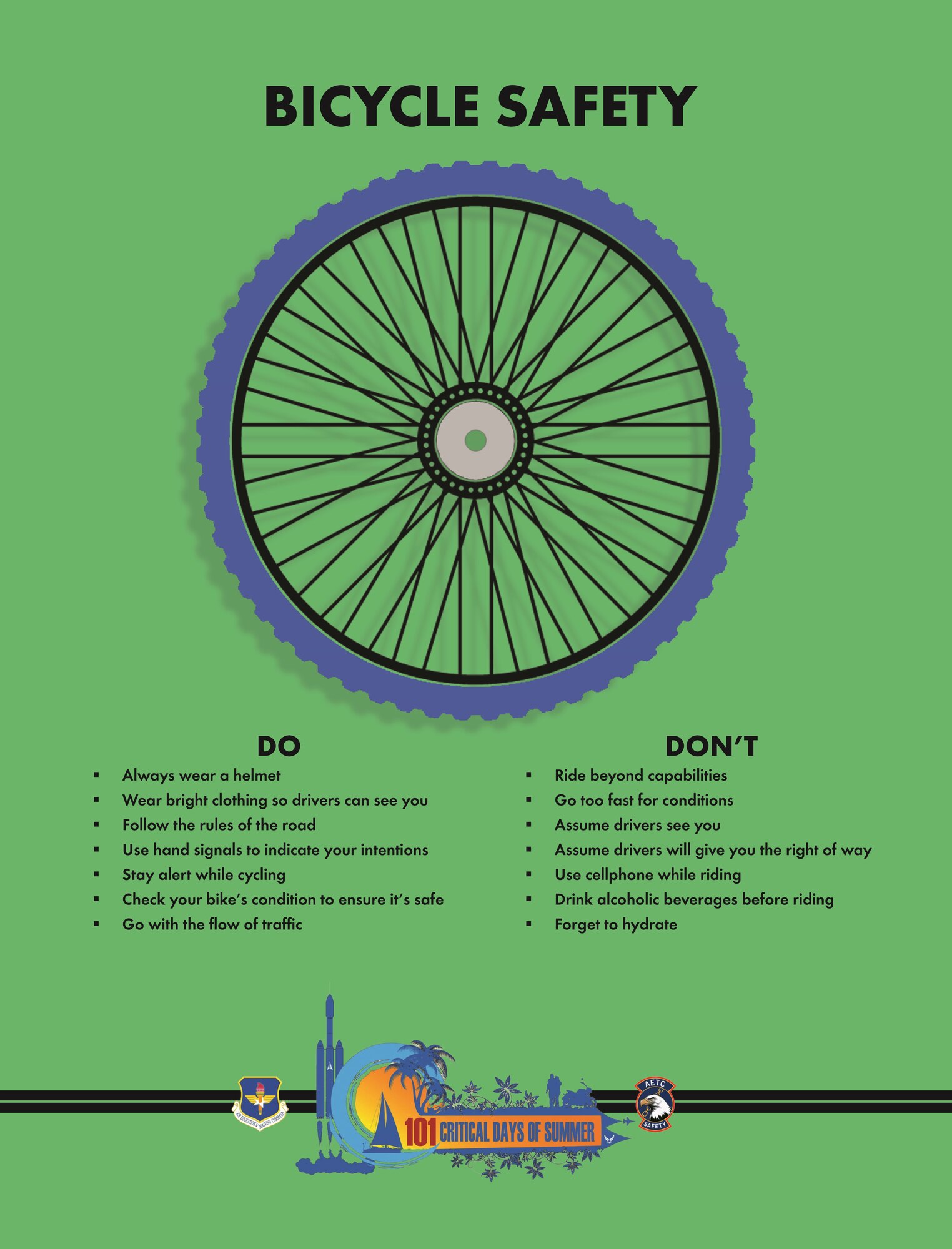 The 101 Critical Days of Summer kicked off Memorial Day weekend (May 25) and will run through Labor Day (Sept. 2). These safety flyers cover high-risk activities during the campaign period to display in units, forward through e-mail, post on social media, etc., to promote mishap prevention.