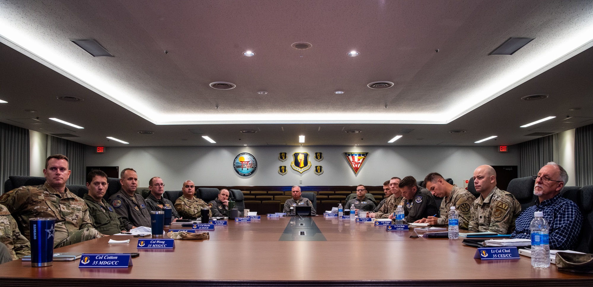 U.S. Air Force Lt. Gen. Ricky Rupp, U.S. Forces Japan and 5th Air Force commander, attends a mission brief with 35th Fighter Wing leadership at Misawa Air Base, Japan, June 3, 2024.