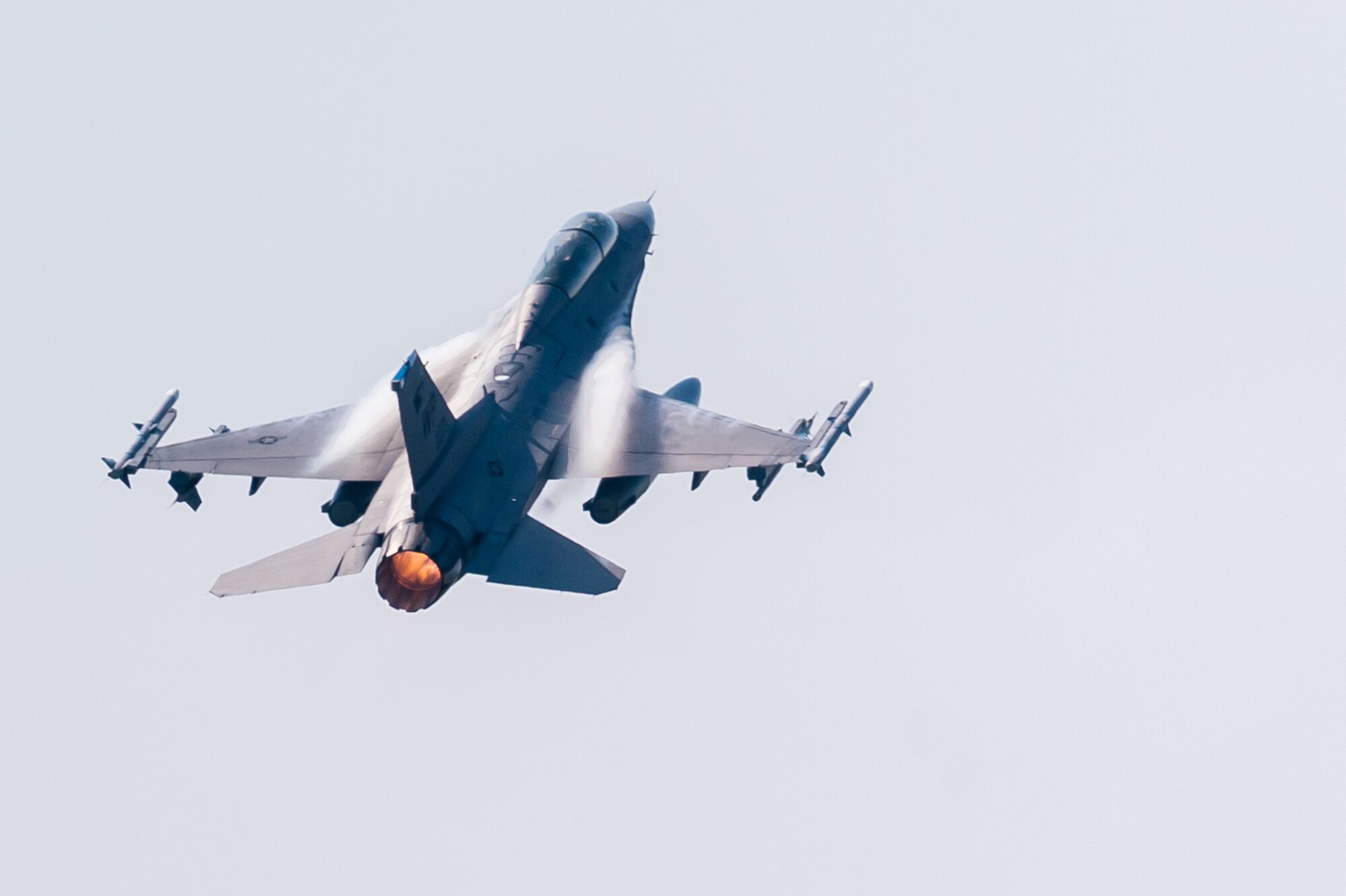 U.S. Air Force F-16 Fighting Falcon from the 80th Fighter Squadron takes off