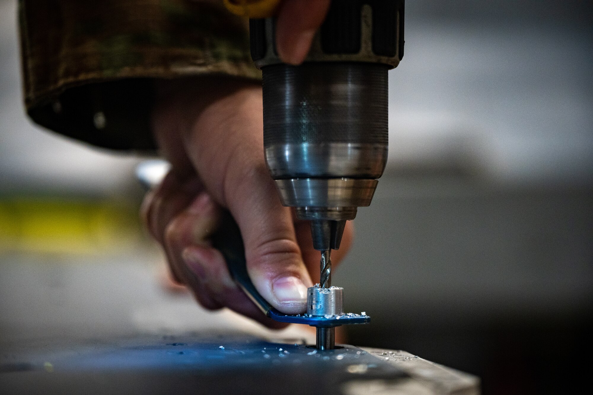 U.S. Air Force Airman Mya Camelot, 35th Maintenance Squadron aircraft structural maintenance apprentice, performs an aircraft maintenance procedure as part of her training at Misawa Air Base, Japan, May 28, 2024.