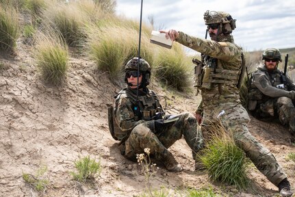 Soldiers and airmen from Germany’s Joint Terminal Attack Controller Competence Center partnered with the Idaho Air National Guard’s 124th Fighter Wing to conduct close air support training at the Saylor Creek and Juniper Butte Ranges, Idaho, May 1-18. Idaho Army National Guard UH-60 pilots and crew also supported portions of the training.