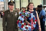 Maj. Gen. James W. Ring, the Adjutant General of Virginia, and his wife Rev. Leigh Anne Ring place the Virginia National Guard memorial wreath to honor fallen VNG Soldiers and Airmen at the Commonwealth’s Memorial Day Ceremony May 27, 2024, at the Virginia War Memorial in Richmond, Virginia.  Read the AG’s Memorial Day message at https://ngpa.us/29777, and read about the VNG Soldiers lost to hostile enemy action since Sept. 11, 2001, at https://ngpa.us/29778.