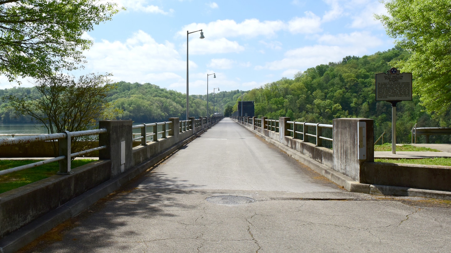 The U.S. Army Corps of Engineers Nashville District announces Dale Hollow Dam Road is closing to all traffic across the dam 8 a.m. Monday, June 17 for an extended amount of time for preventative maintenance on and around the roadway.  The dates are subject to change based on contractor schedule. (USACE Photo by Lee Roberts)