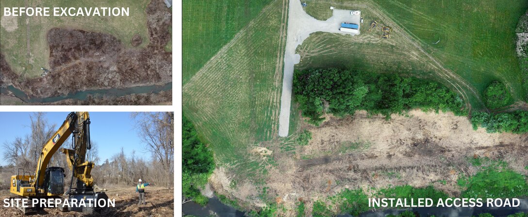 The Coldwater Creek Site 386, a Hazelwood School District Property, needed extensive preparation before remediation could begin. This involved clearing dense brush, grading and adding an access road and lot to store equipment.