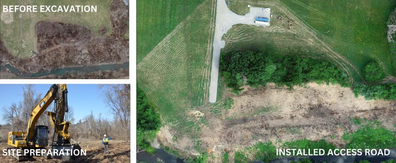 The Coldwater Creek Site 386, a Hazelwood School District Property, needed extensive preparation before remediation could begin. This involved clearing dense brush, grading and adding an access road and lot to store equipment.