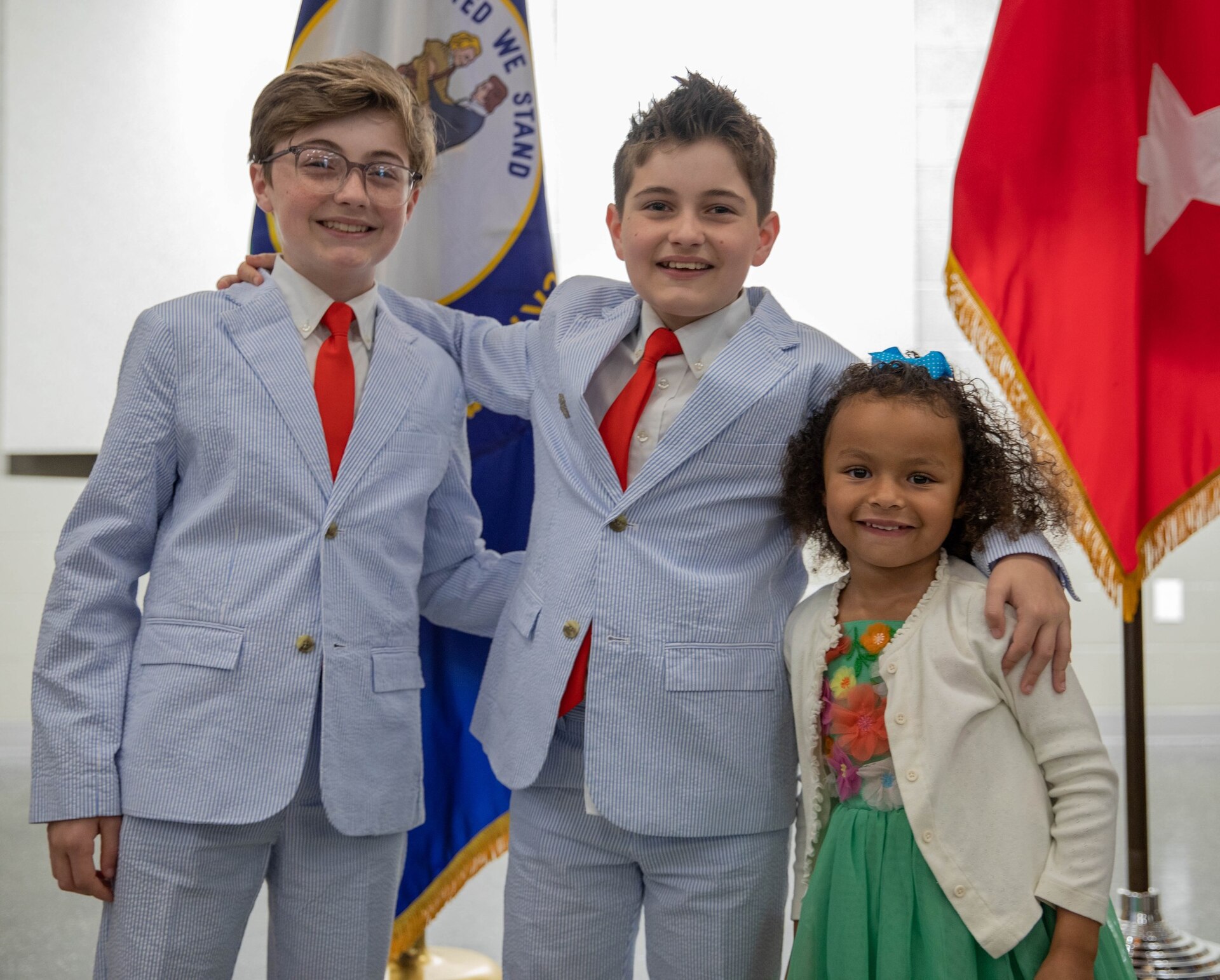 Kentucky Army National Guard Col. John Harvey was promoted during a ceremony in front of his family, friends, and colleagues inside the Wellman Auditorium at the Boone National Guard Center on May 24, 2024.(U.S. Army National Guard photo by Sgt. Destini Keene)