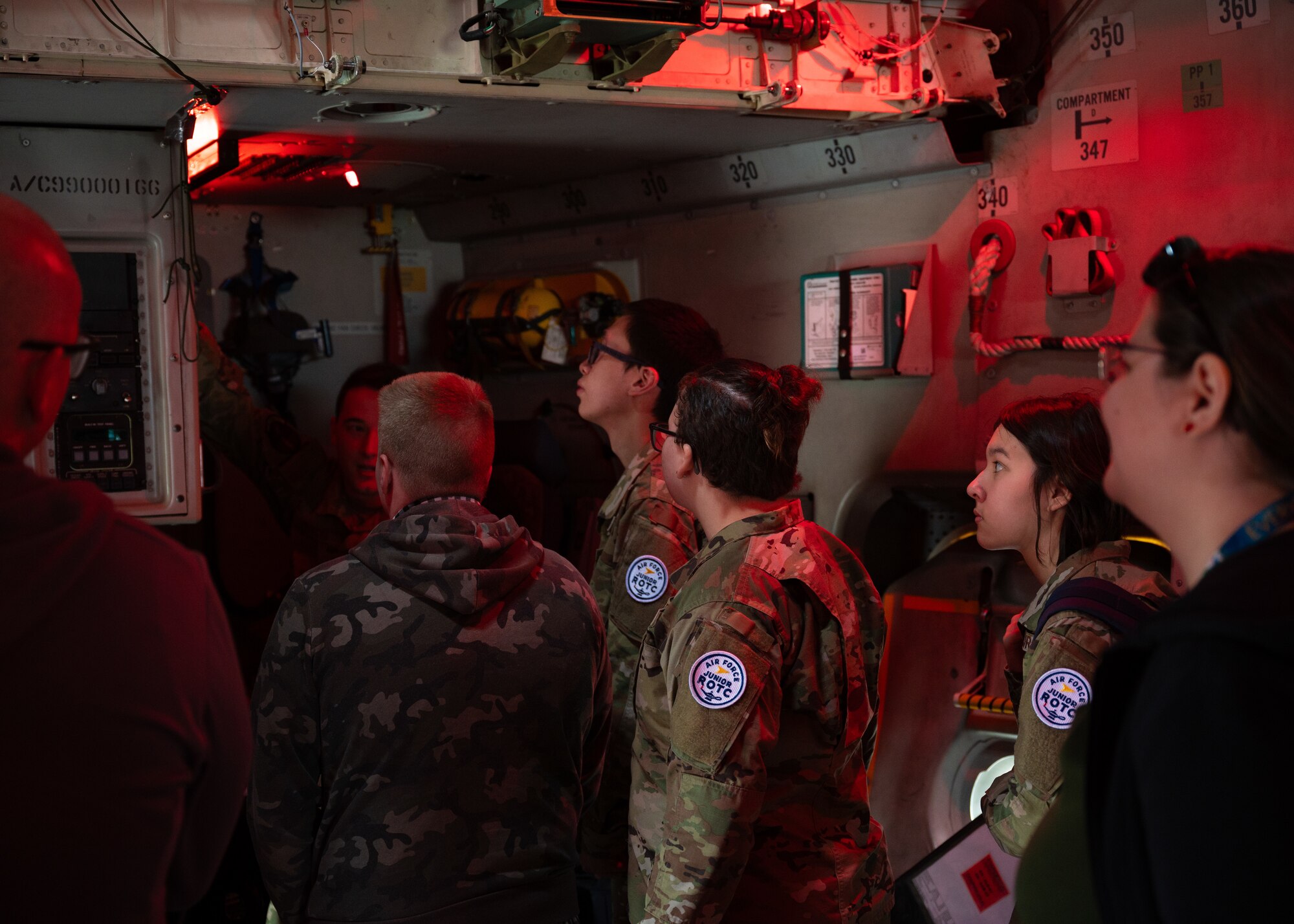 Bonney Lake High School Junior ROTC students toured a C-17 Globemaster III and met Airmen with the 62d Airlift Wing and 627th Security Forces Squadron at Joint Base Lewis-McChord, Washington, June 4, 2024. The students were introduced to various career fields to experience the rapid global mobility mission first-hand.