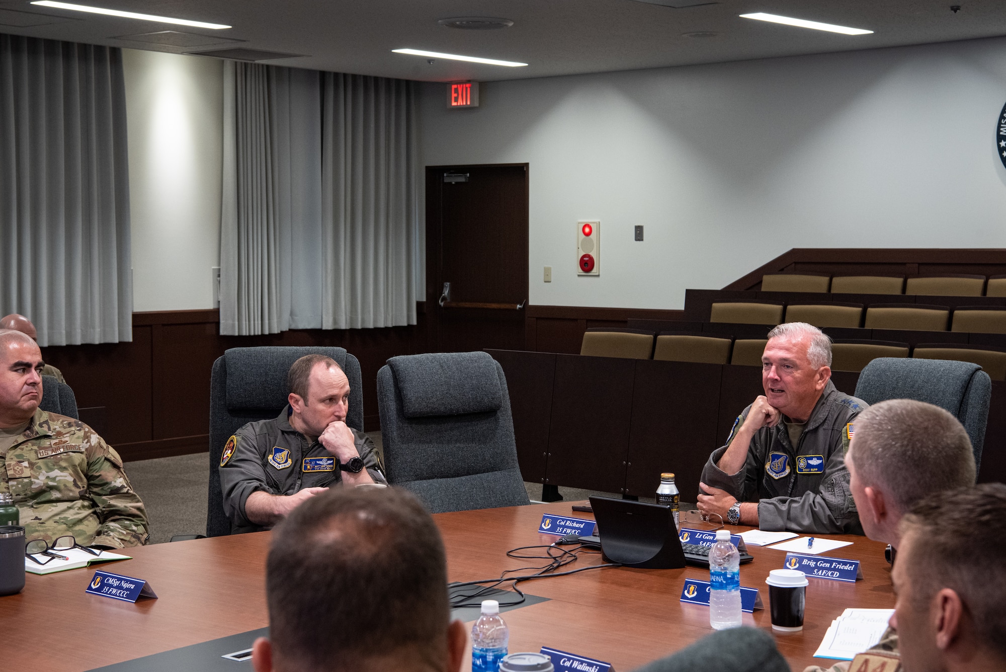 U.S. Air Force Lt. Gen. Ricky Rupp, U.S. Forces Japan and 5th Air Force commander, attends a mission brief with 35th Fighter Wing leadership at Misawa Air Base, Japan, June 3, 2024.