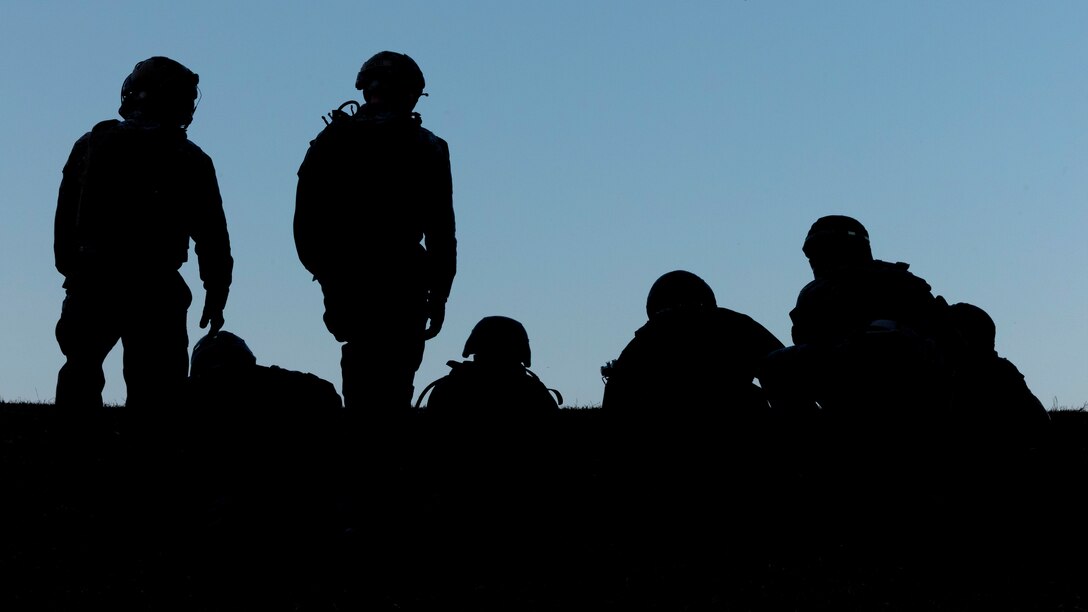 U.S. Marines with 2d Light Armored Reconnaissance (LAR) Battalion, 2d Marine Division, participate in a live fire and maneuver drill during the Scout School course on Camp Lejeune, North Carolina, Nov. 5, 2023. The 2d LAR Scout School is a 28-day course focusing on basic individual skills and core competencies, live fire training, advanced skills, and team-to-squad level events. (U.S. Marine Corps photo by Lance Cpl. Cara Castañeda)