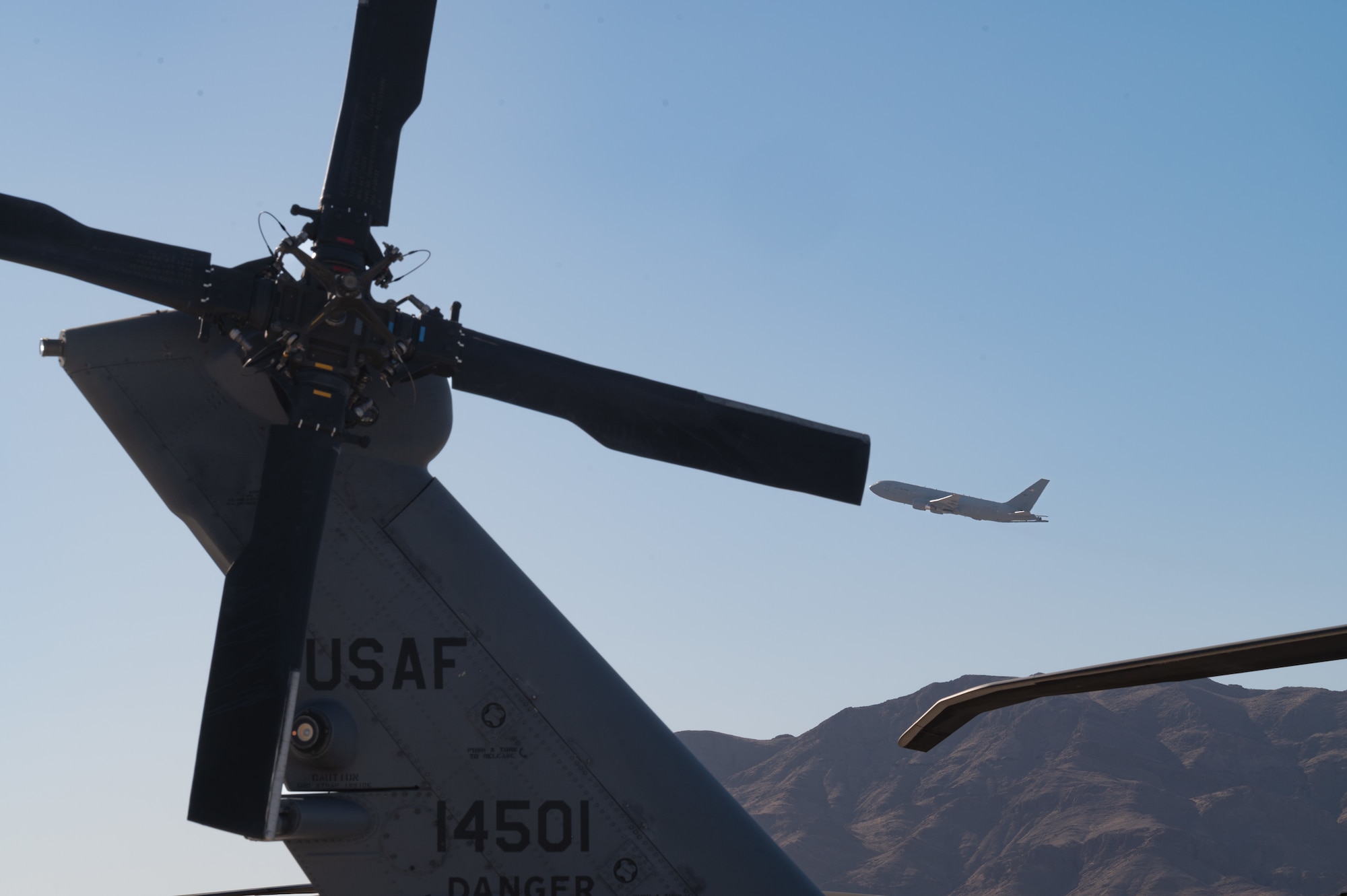 Tail of a helicopter called an HH-60W Jolly Green II