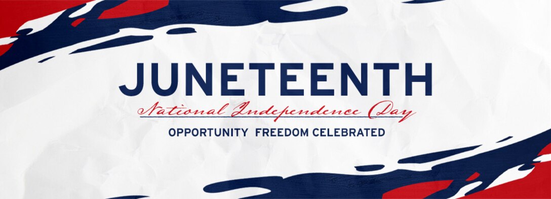 A banner with "Juneteenth"