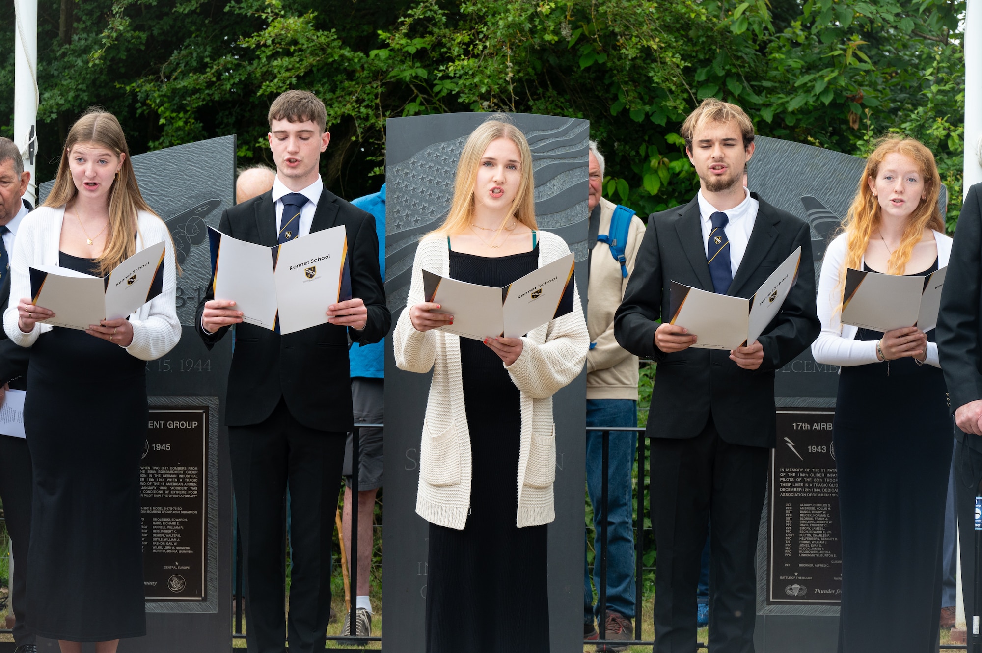Students from Kennet School read a poem