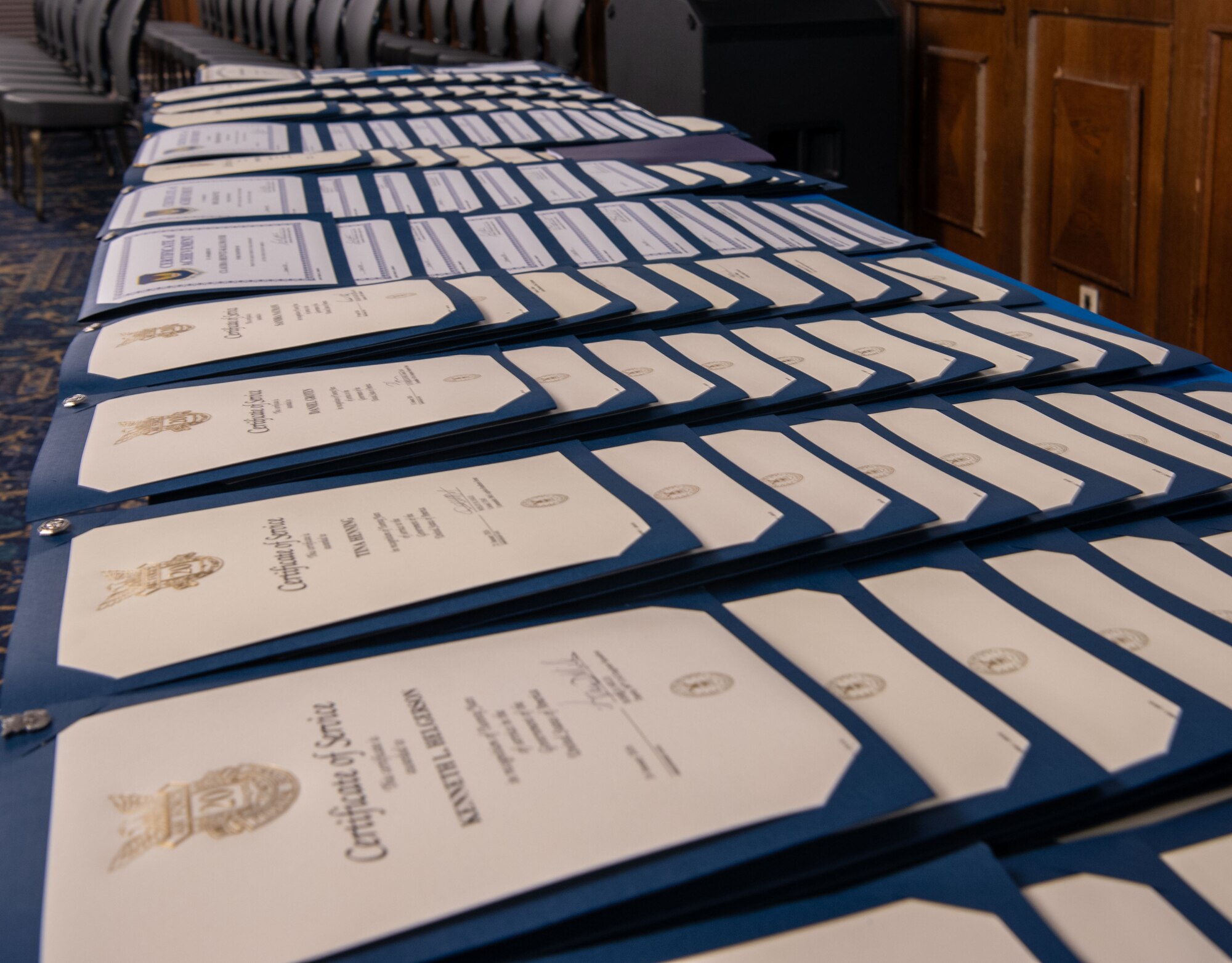 certificates on table