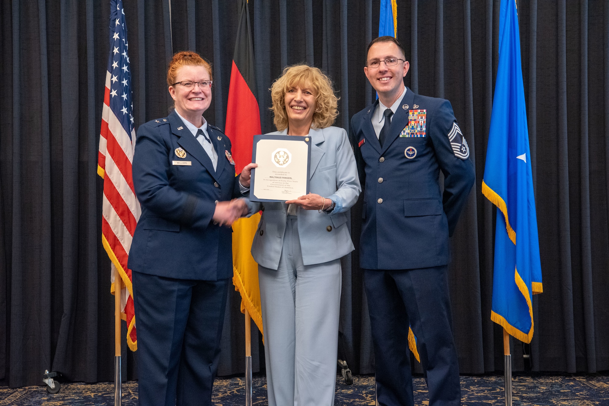 Woman receives a certificate