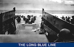 “Into the Jaws of Death: Down the ramp of a Coast Guard landing barge Yankee soldiers storm toward the beach-sweeping fire of Nazi defenders in the D-Day invasion of the French coast. Troops ahead may be seen lying flat under the deadly machinegun resistance of the Germans. Soon the Nazis were driven back under the overwhelming invasion forces thrown in from Coast Guard and Navy amphibious craft.” (U.S. Coast Guard photo by Chief Photographers Mate Robert F. Sargent.)