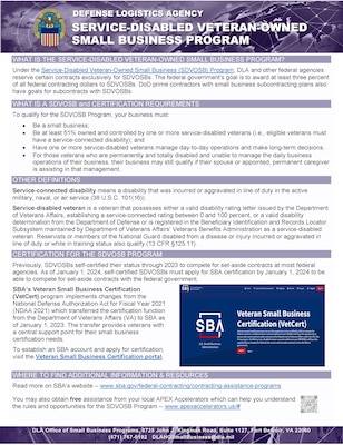 SDVOSB Program flyer