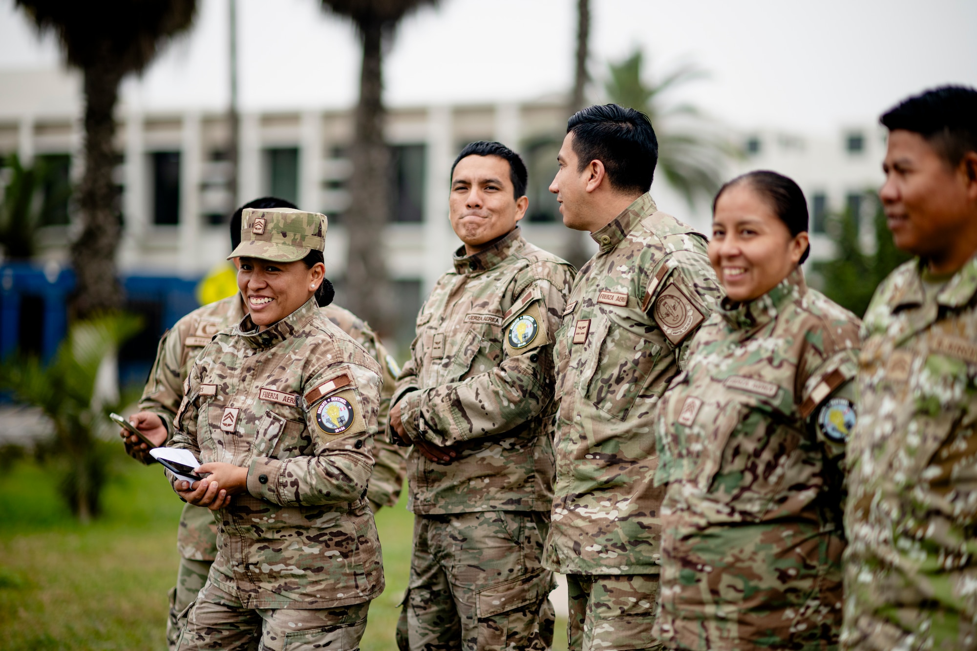 A Brazilian Air Force medical professional conducts Tactical Combat Casualty Care (TCCC) on a U.S. Air Force Airman assigned to the 167th Aeromedical Evacuation Squadron from McLaughlin Air National Guard Base, West Virginia, as part of exercise Resolute Sentinel 2024 at Las Palmas Air Base in Lima, Peru, June 4, 2024. The 167th AES utilized moulage to simulate combat wounds, adding realism to the TCCC course. The Resolute Sentinel exercise honors the U.S. promise to be a trusted partner in the region by increasing collaboration, enhancing interoperability, and building partner nation capacity so that partners can quickly work together when support is needed. (U.S. Air Force photo by Tech. Sgt. Devin Boyer)