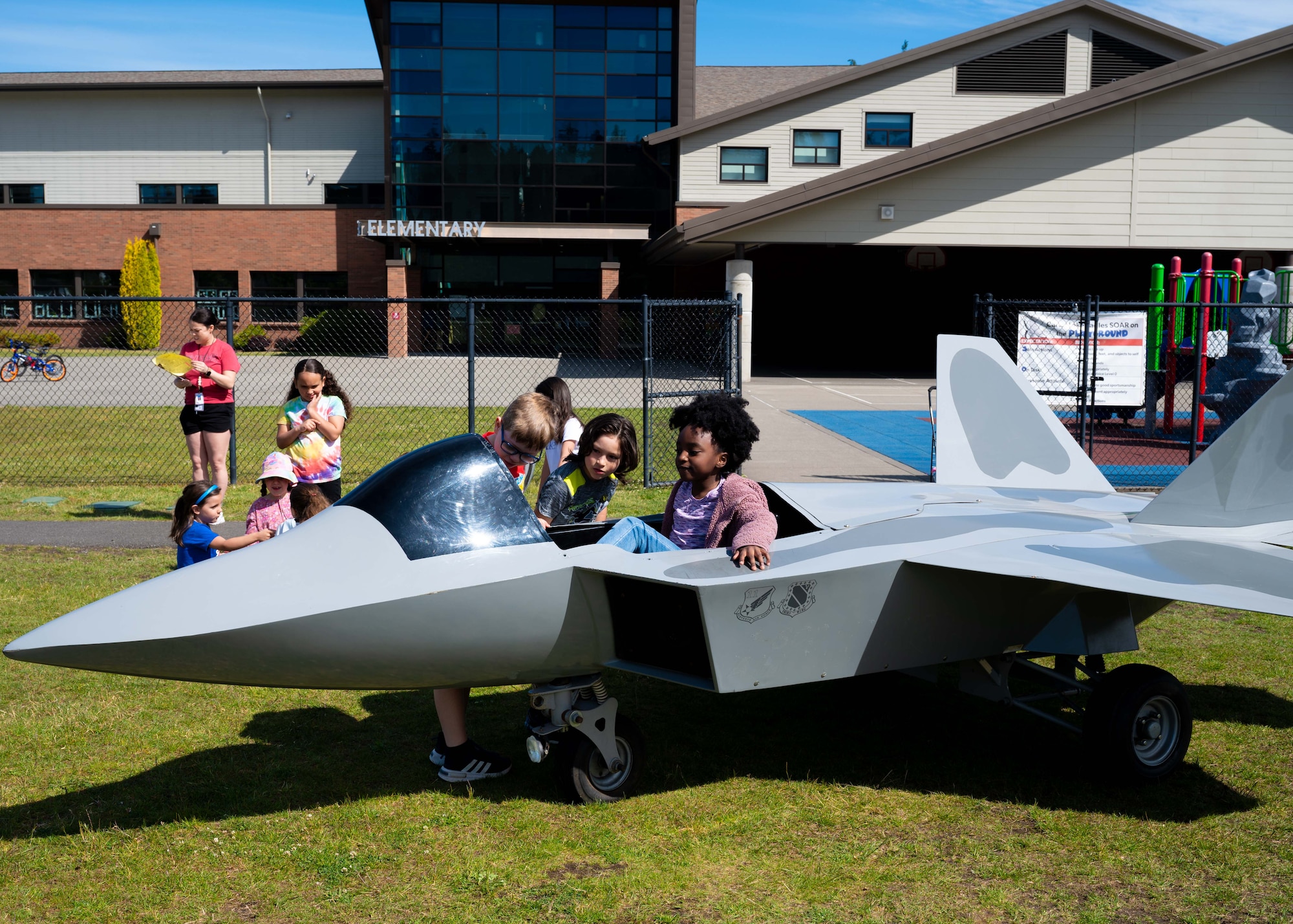 Carter Lake Elementary School holds their annual Camp Eagle event for students to learn about the various military units at Joint Base Lewis-McChord, Washington, June 6, 2024. Volunteers from various units and base organizations attend the Camp Eagle event to teach students about different military careers and support organizations.