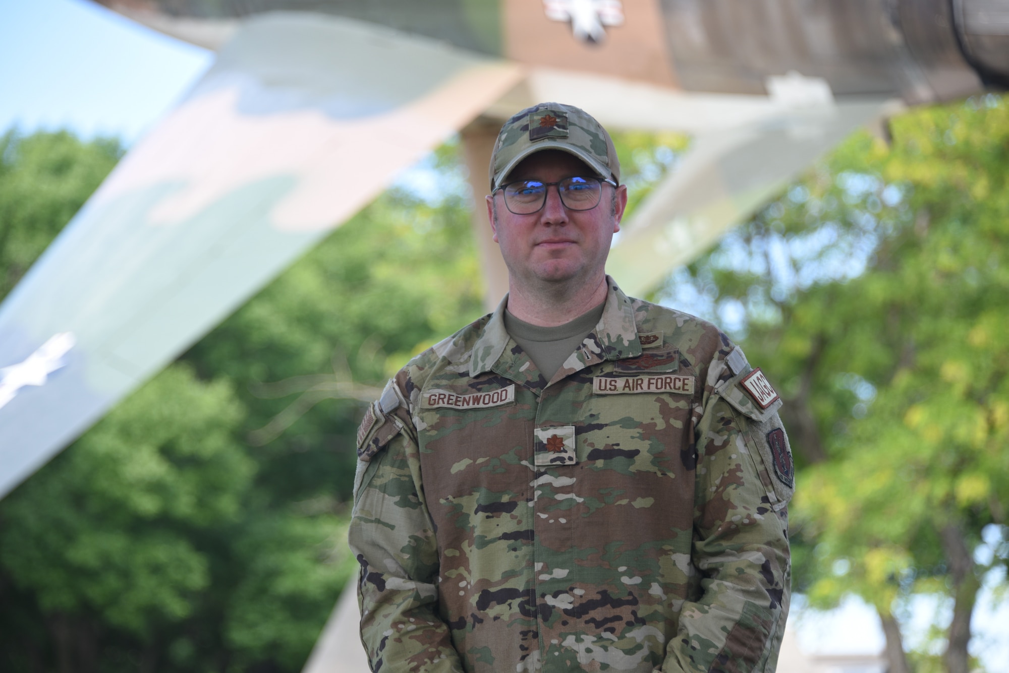 Iowa Air National Guard Maj. Patrick Greenwood poses for photo.