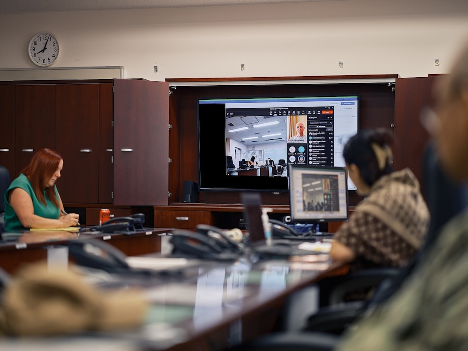 Lt. Justin Strauss, the installation's prospective officer-in-charge of Transient Personnel Unit, video calls in to Commander, Fleet Activities Yokosuka's Sponsorship on Demand from his assigned quarters at the U.S. Naval War College in Newport, Rhode Island June 6, 2024.