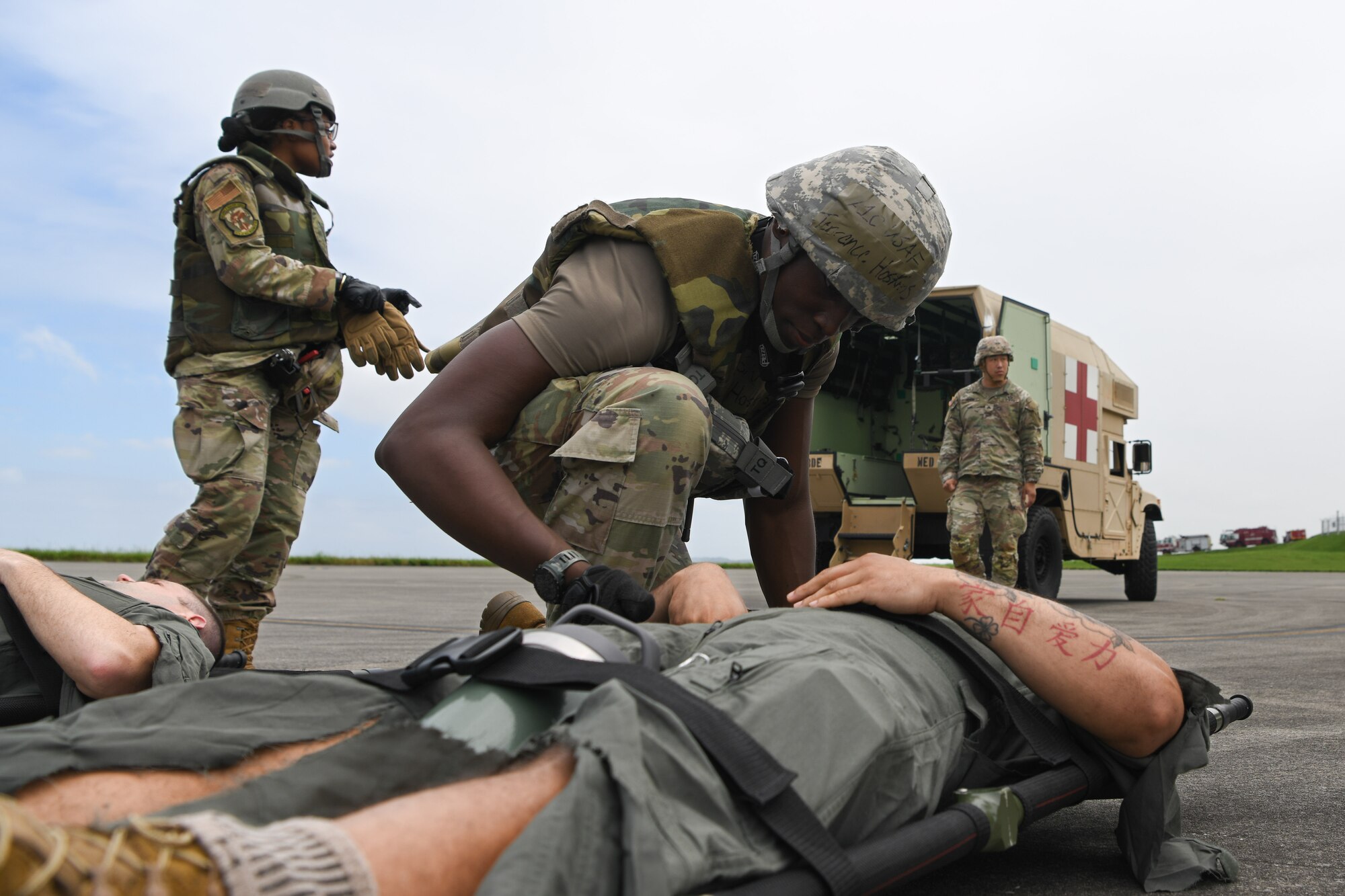 U.S. Service Members participate in an exercise.