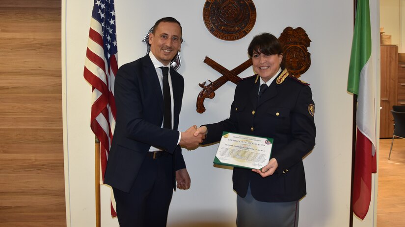 Army CID Vicenza Resident Agency and Vicenza Traffic Police Recognize International Partnership