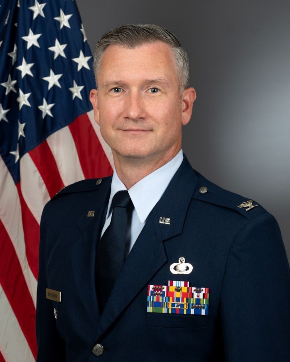 Airman in blue uniform