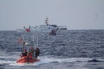 U.S. Coast Guard Cutter William Trump's crew intercepts a migrant vessel 34 miles north of Île de la Tortue, Haiti, June 6, 2024.  A U.S. Customs and Border Protection aircrew notified Coast Guard District 7 watchstanders who diverted a Coast Guard assets to interdict the migrants for repatriation at a later date. (U.S. Coast Guard photo by Petty Officer 2nd Class Eric Briganty)